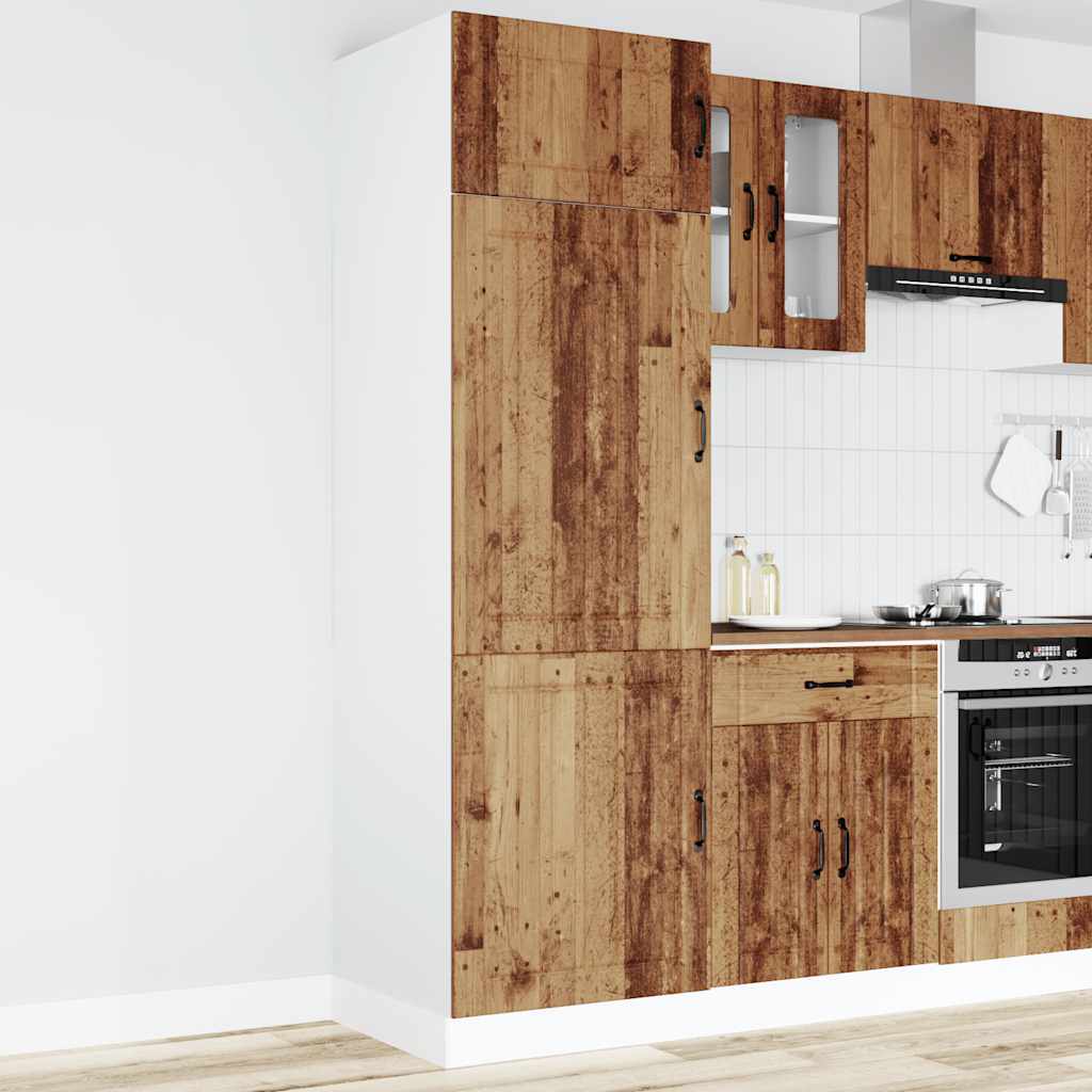 Keukenkast Lucca bewerkt hout oud houtkleurig is nu te koop bij PeponiXL, paradijselijk wonen!