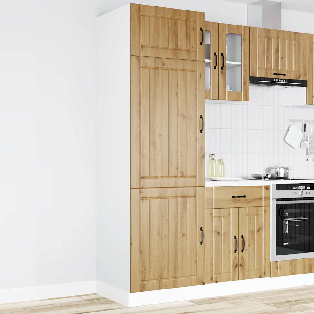 Keukenkast Lucca bewerkt hout artisanaal eikenkleur is nu te koop bij PeponiXL, paradijselijk wonen!