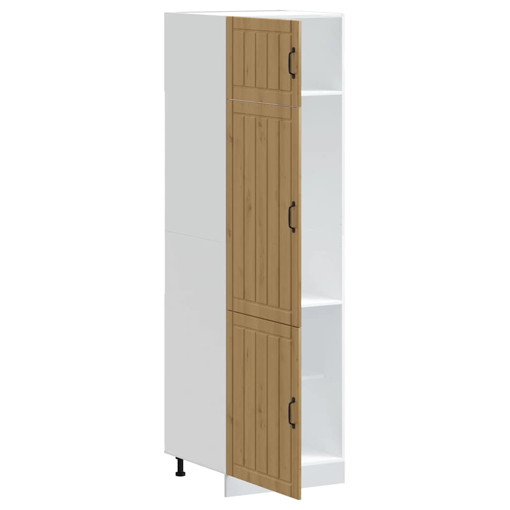 Keukenkast Lucca bewerkt hout artisanaal eikenkleur is nu te koop bij PeponiXL, paradijselijk wonen!