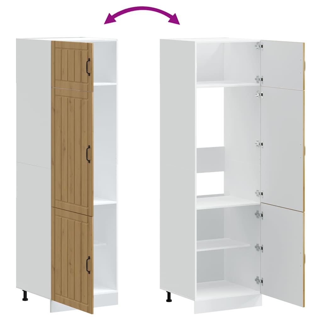 Keukenkast Lucca bewerkt hout artisanaal eikenkleur is nu te koop bij PeponiXL, paradijselijk wonen!