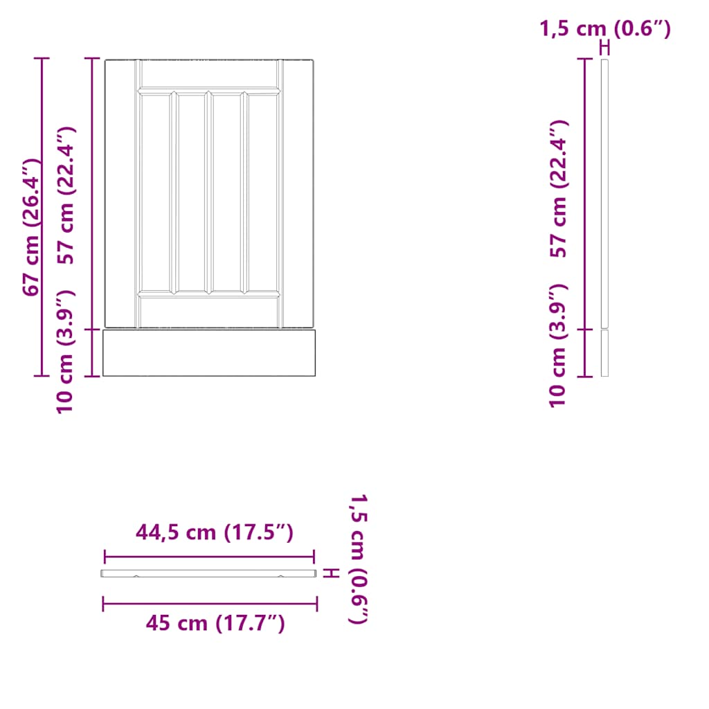 Vaatwaspaneel Lucca bewerkt hout gerookt eikenkleurig is nu te koop bij PeponiXL, paradijselijk wonen!