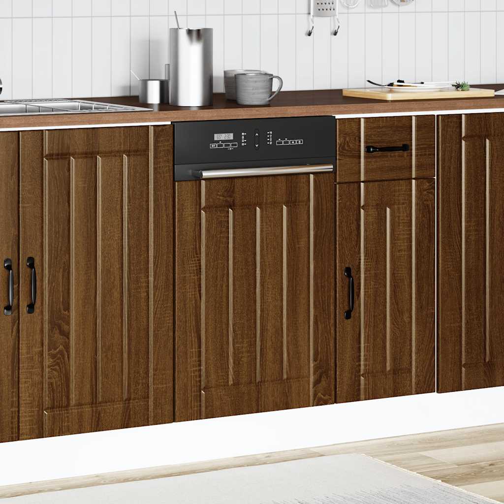 Vaatwaspaneel Lucca bewerkt hout bruin eikenkleur is nu te koop bij PeponiXL, paradijselijk wonen!