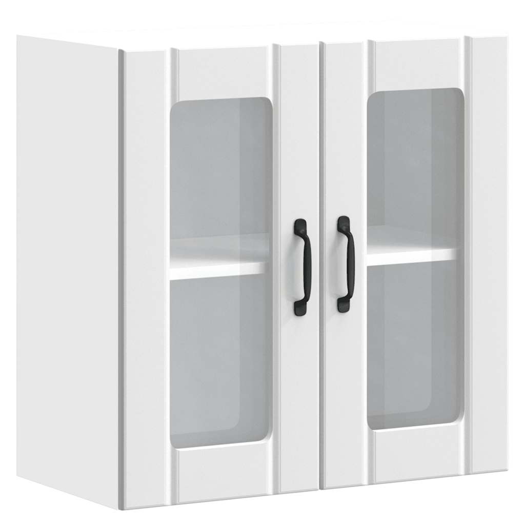 Keukenbovenkast met glazen deur Lucca bewerkt hout wit is nu te koop bij PeponiXL, paradijselijk wonen!