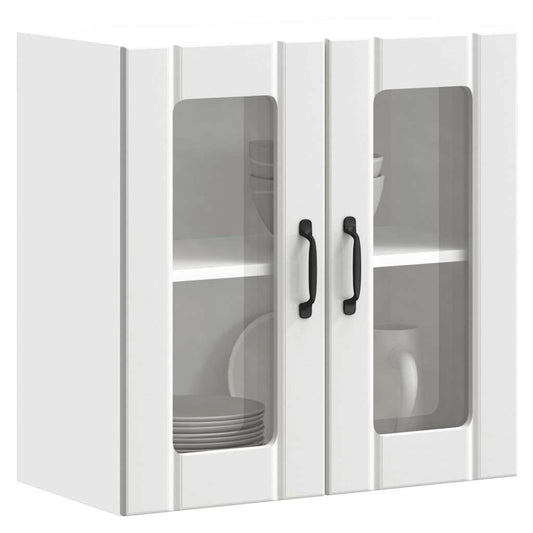 Keukenbovenkast met glazen deur Lucca bewerkt hout wit is nu te koop bij PeponiXL, paradijselijk wonen!