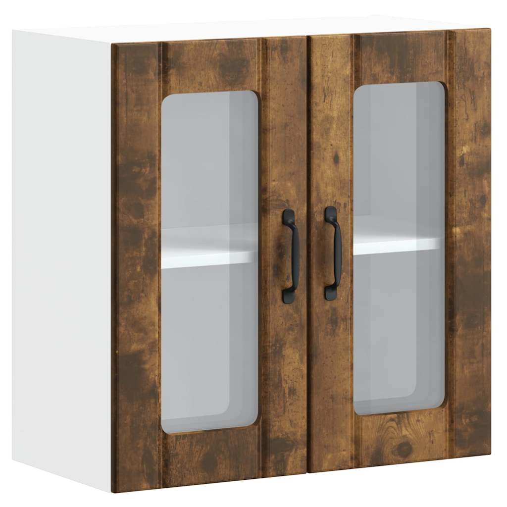Keukenbovenkast met glazen deur Lucca bewerkt hout gerookt eikenkleur is nu te koop bij PeponiXL, paradijselijk wonen!