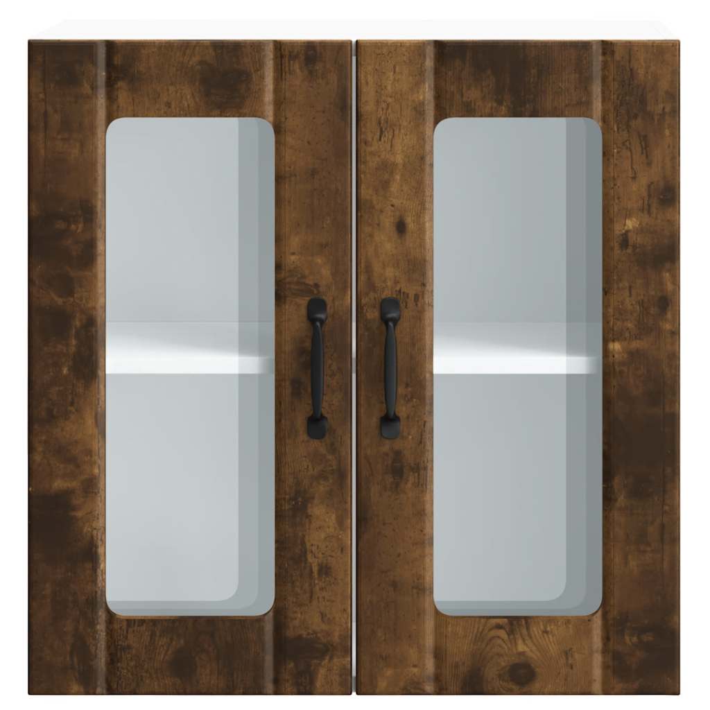 Keukenbovenkast met glazen deur Lucca bewerkt hout gerookt eikenkleur is nu te koop bij PeponiXL, paradijselijk wonen!