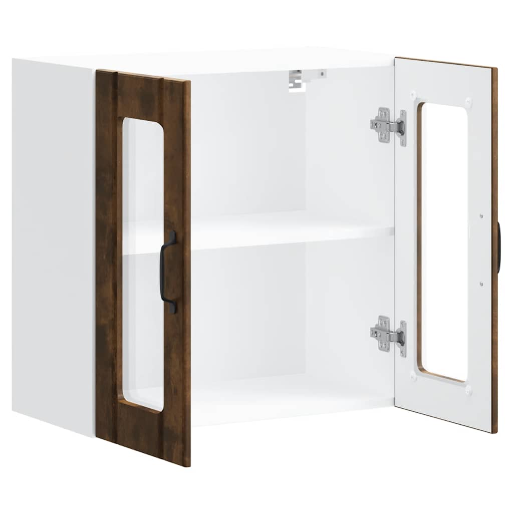 Keukenbovenkast met glazen deur Lucca bewerkt hout gerookt eikenkleur is nu te koop bij PeponiXL, paradijselijk wonen!
