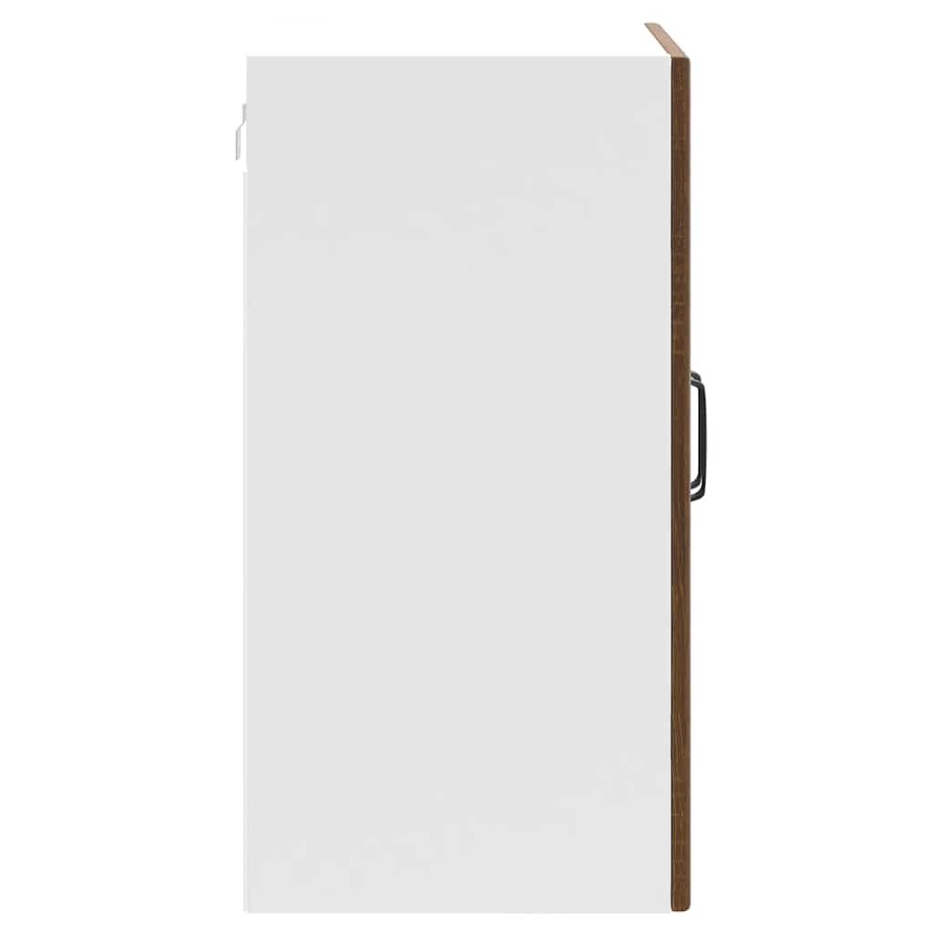 Keukenbovenkast met glazen deur bewerkt hout bruin eikenkleur is nu te koop bij PeponiXL, paradijselijk wonen!