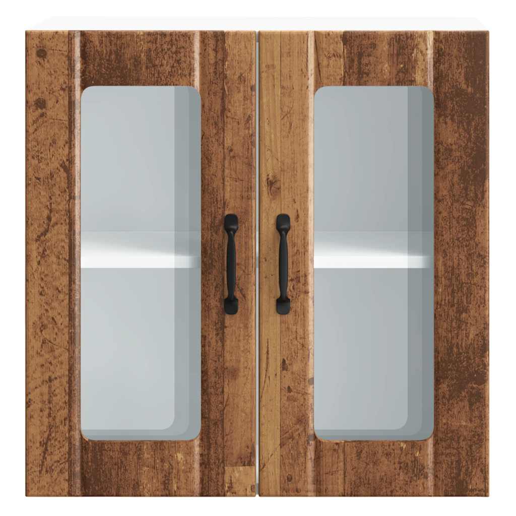 Keukenbovenkast met glazen deur Lucca bewerkt hout oud houtkleurig is nu te koop bij PeponiXL, paradijselijk wonen!