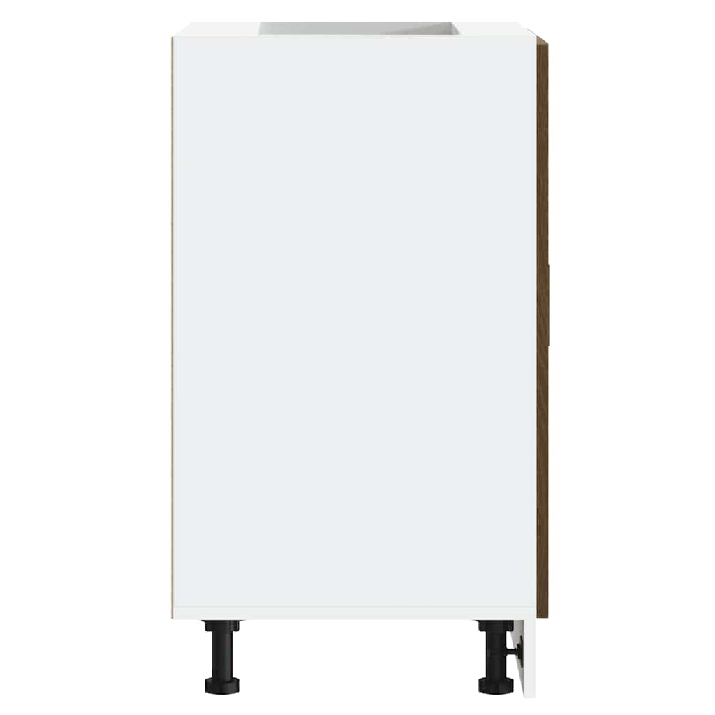 Onderkast "Porto" bewerkt hout bruin eikenkleur is nu te koop bij PeponiXL, paradijselijk wonen!