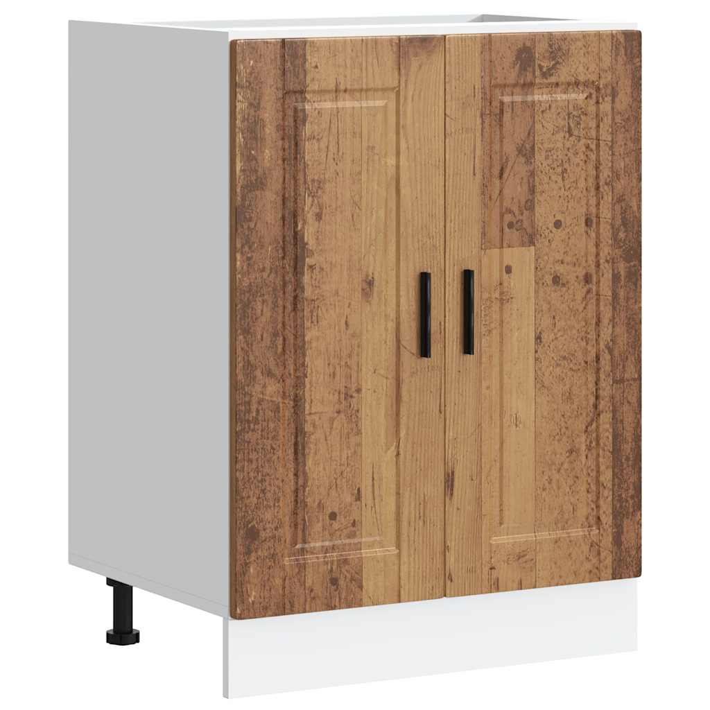 Onderkast "Porto" bewerkt hout oud houtkleurig is nu te koop bij PeponiXL, paradijselijk wonen!