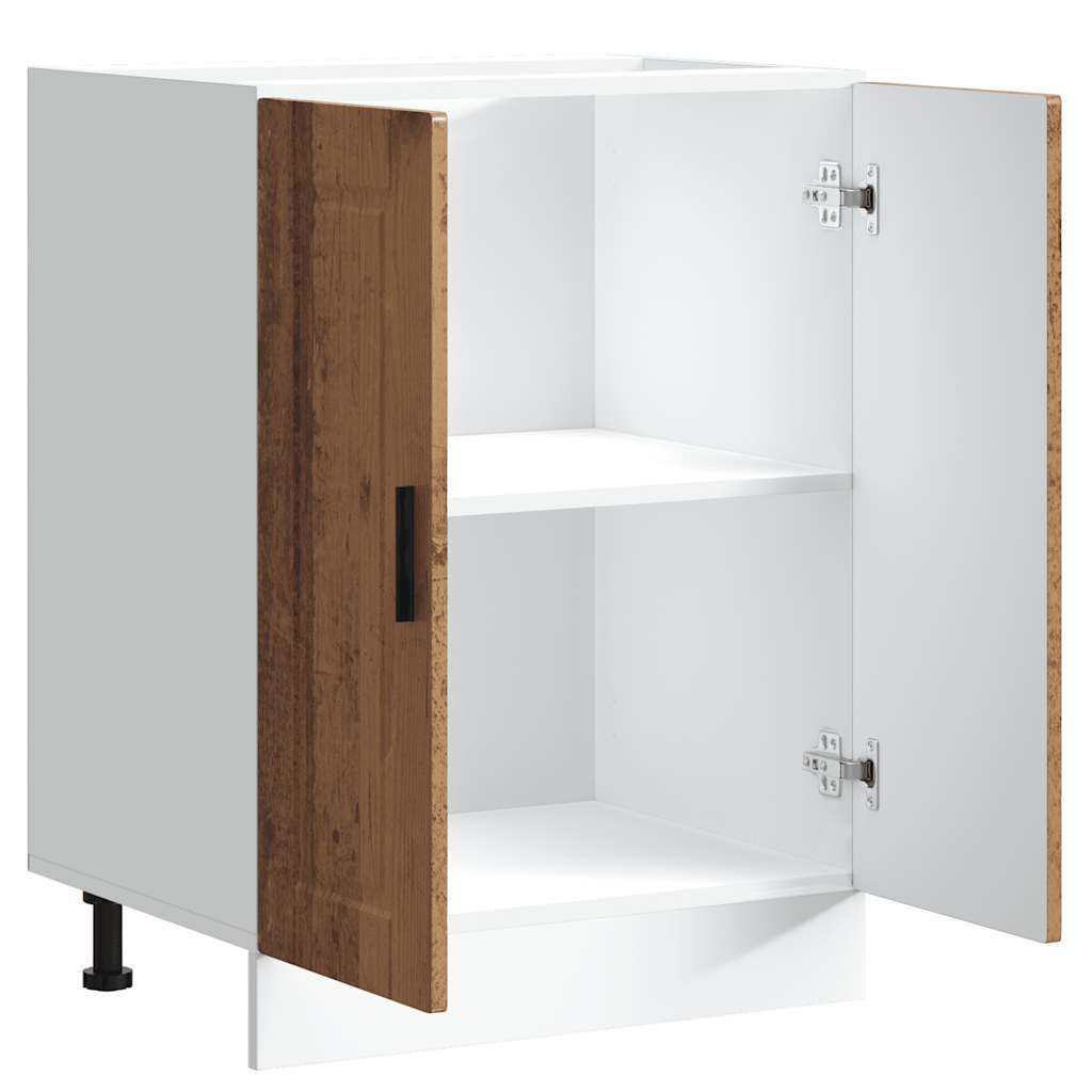 Onderkast "Porto" bewerkt hout oud houtkleurig is nu te koop bij PeponiXL, paradijselijk wonen!