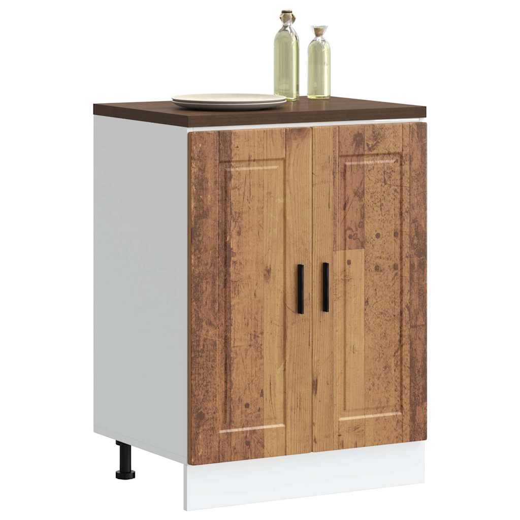 Onderkast "Porto" bewerkt hout oud houtkleurig is nu te koop bij PeponiXL, paradijselijk wonen!