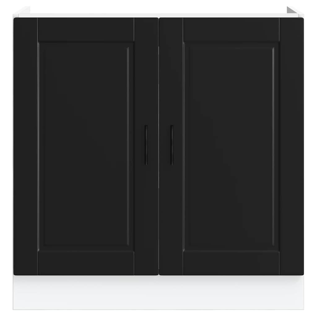Spoelbakonderkast Porto 80x46x81,5 cm bewerkt hout zwart is nu te koop bij PeponiXL, paradijselijk wonen!
