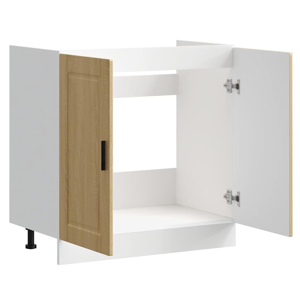 Spoelbakonderkast Porto 80x46x81,5 cm bewerkt hout sonoma eiken is nu te koop bij PeponiXL, paradijselijk wonen!