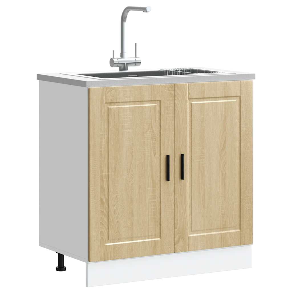 Spoelbakonderkast Porto 80x46x81,5 cm bewerkt hout sonoma eiken is nu te koop bij PeponiXL, paradijselijk wonen!