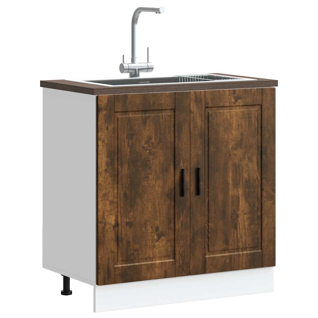 Spoelbakonderkast Porto 80x46x81,5cm bewerkt hout gerookt eiken is nu te koop bij PeponiXL, paradijselijk wonen!