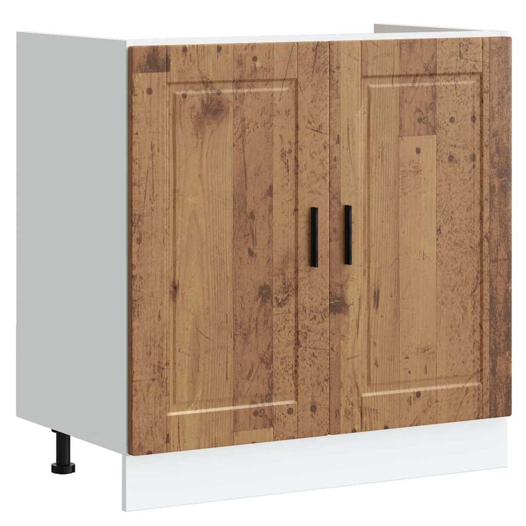 Spoelbakonderkast Porto 80x46x81,5 cm bewerkt hout oud hout is nu te koop bij PeponiXL, paradijselijk wonen!
