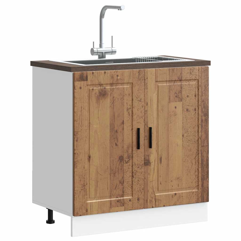 Spoelbakonderkast Porto 80x46x81,5 cm bewerkt hout oud hout is nu te koop bij PeponiXL, paradijselijk wonen!