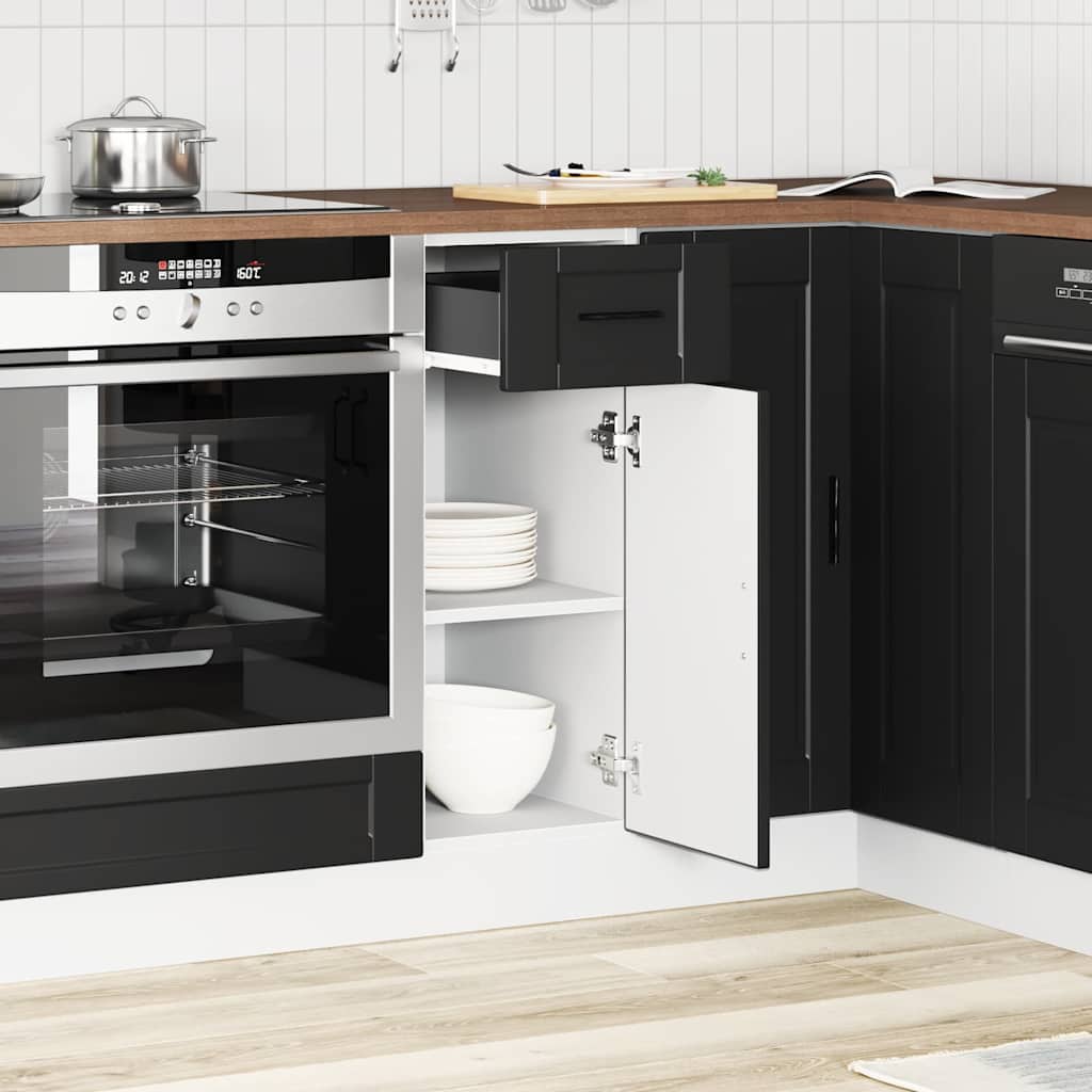 Onderkast "Porto" bewerkt hout zwart is nu te koop bij PeponiXL, paradijselijk wonen!