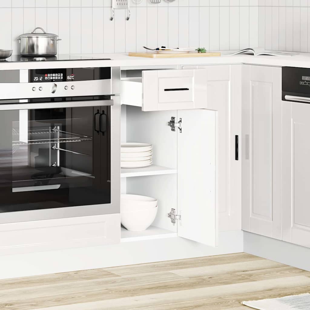 Onderkast "Porto" bewerkt hout hoogglans wit is nu te koop bij PeponiXL, paradijselijk wonen!