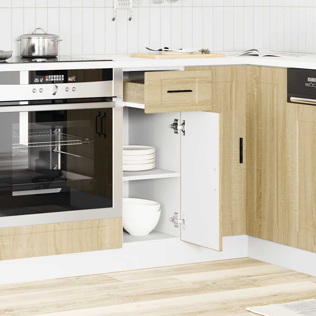 Onderkast "Porto" bewerkt hout sonoma eikenkleurig is nu te koop bij PeponiXL, paradijselijk wonen!