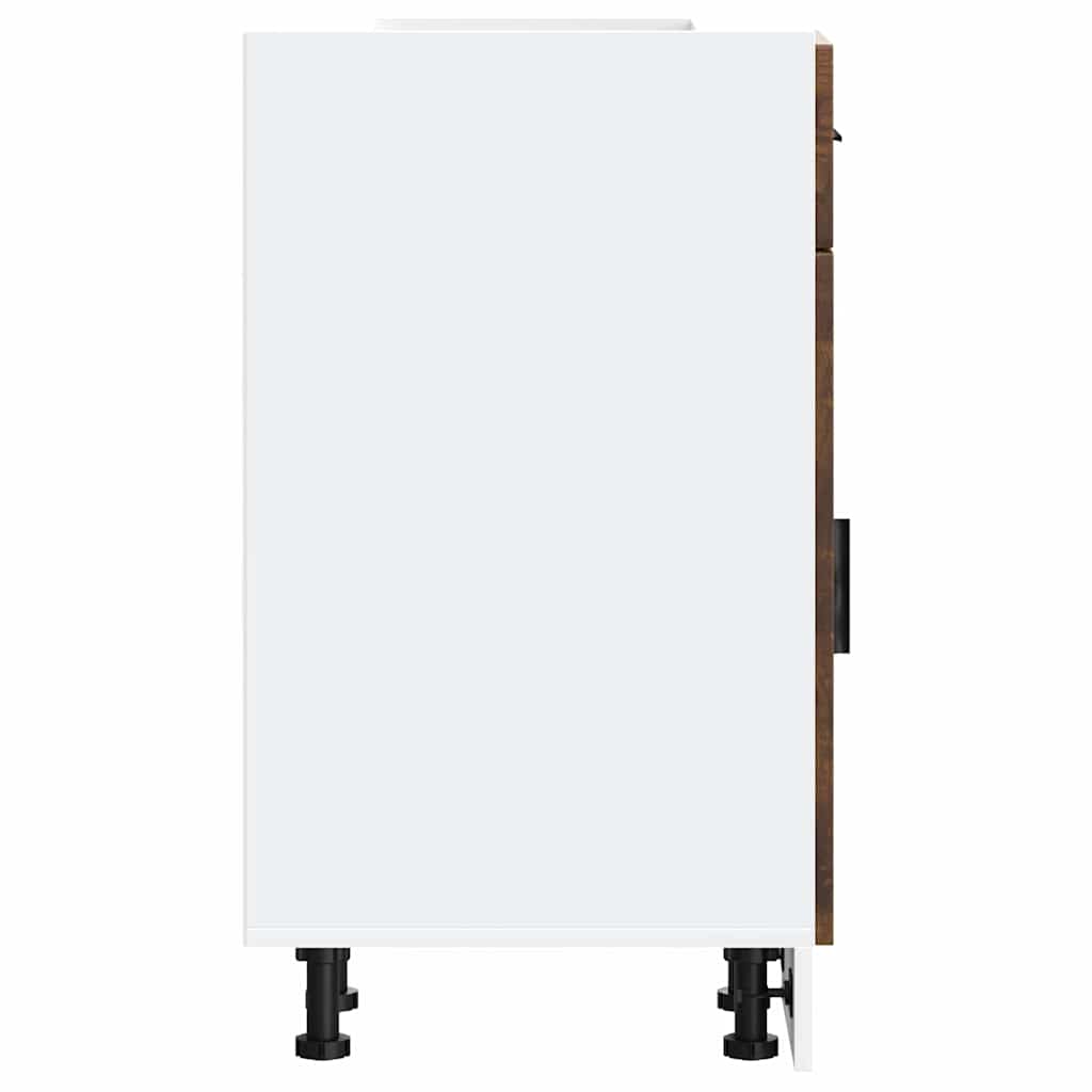 Onderkast "Porto" bewerkt hout gerookt eikenkleurig is nu te koop bij PeponiXL, paradijselijk wonen!