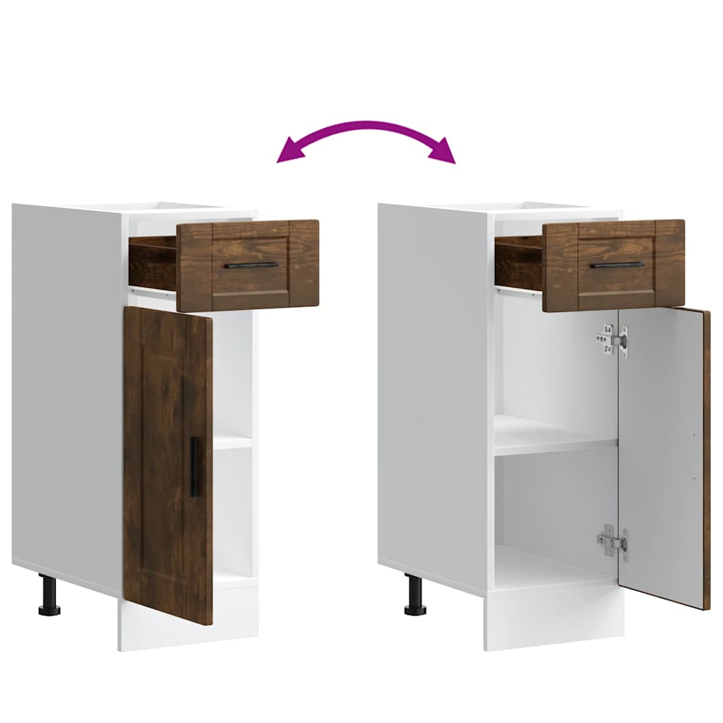 Onderkast "Porto" bewerkt hout gerookt eikenkleurig is nu te koop bij PeponiXL, paradijselijk wonen!