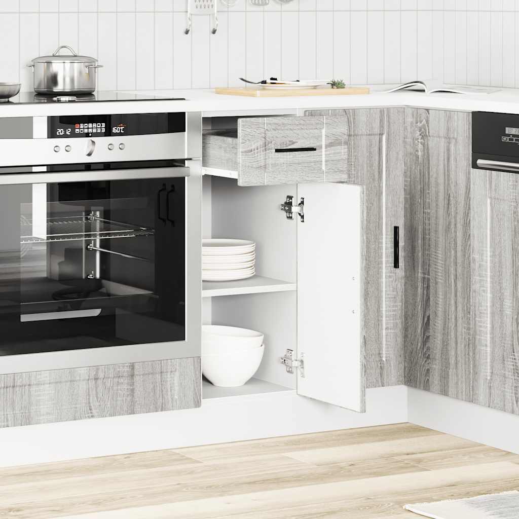 Onderkast "Porto" bewerkt hout grijs sonoma eiken is nu te koop bij PeponiXL, paradijselijk wonen!