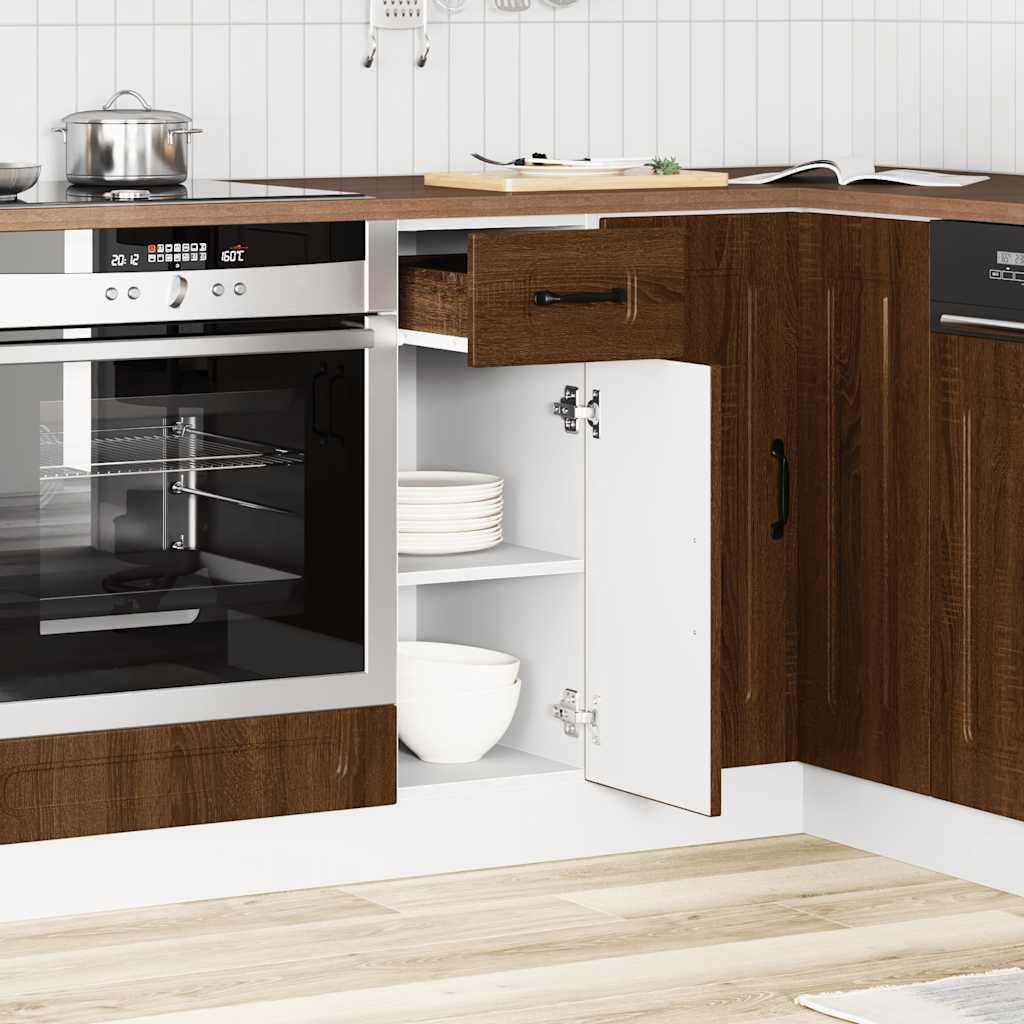 Onderkast "Porto" bewerkt hout bruin eikenkleur is nu te koop bij PeponiXL, paradijselijk wonen!