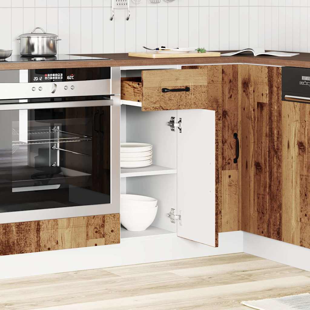 Onderkast "Porto" bewerkt hout oud houtkleurig is nu te koop bij PeponiXL, paradijselijk wonen!