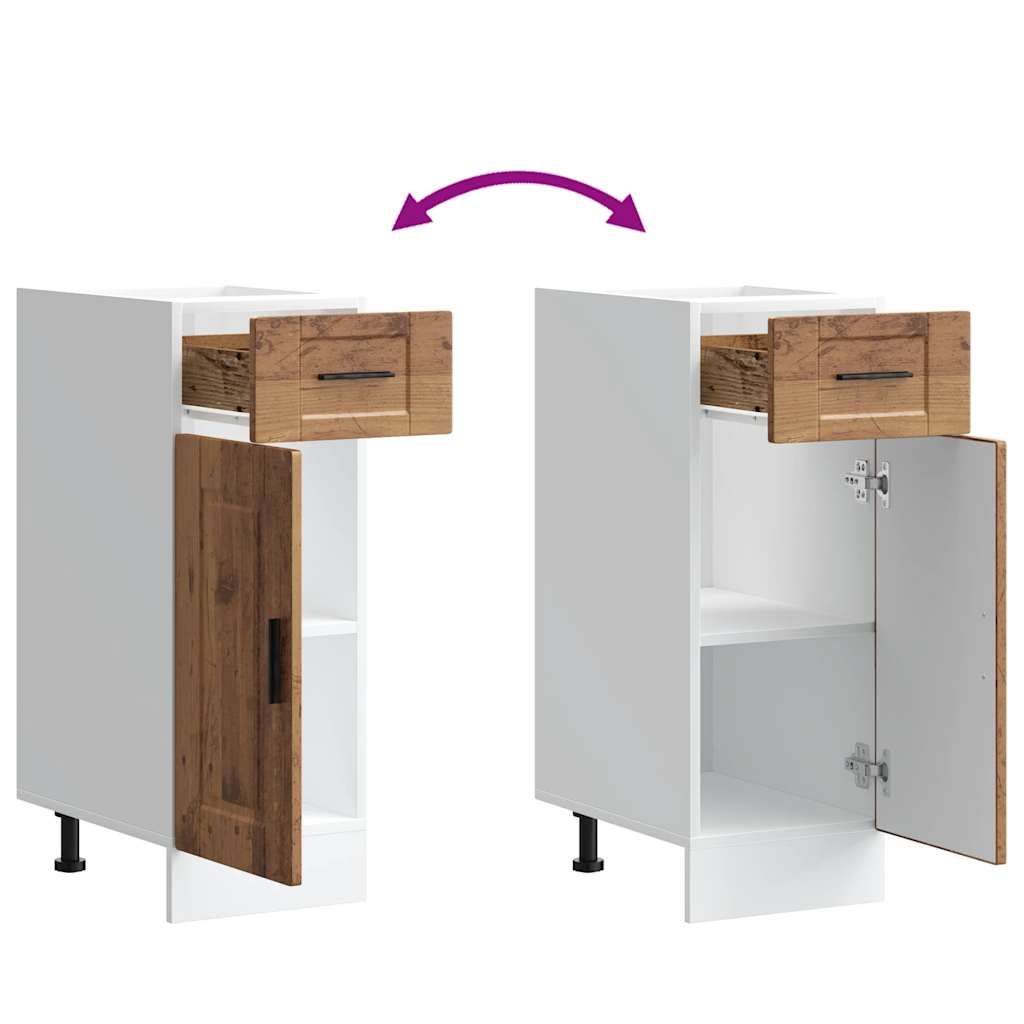 Onderkast "Porto" bewerkt hout oud houtkleurig is nu te koop bij PeponiXL, paradijselijk wonen!