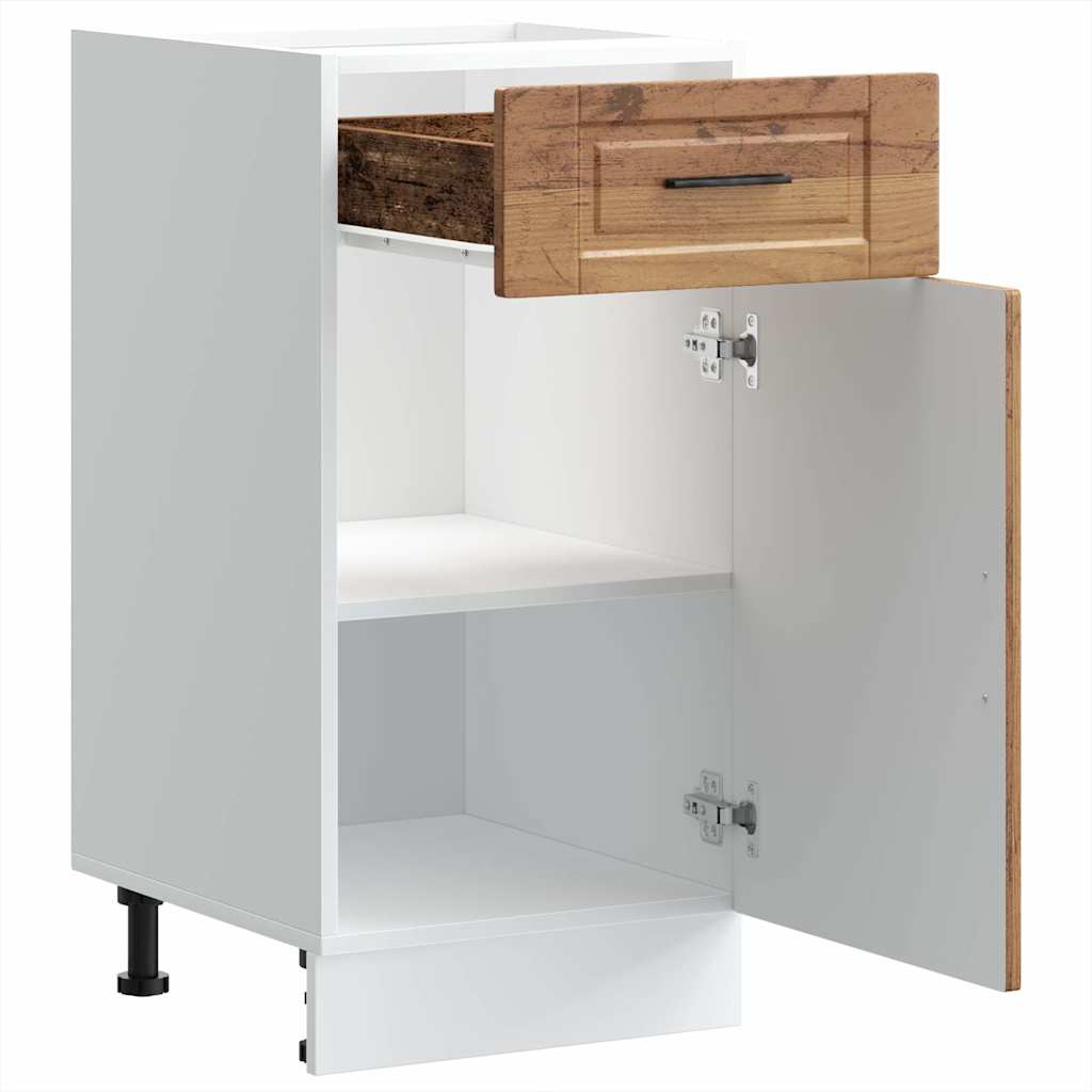 Onderkast "Porto" bewerkt hout oud houtkleurig is nu te koop bij PeponiXL, paradijselijk wonen!
