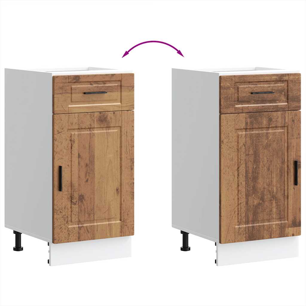 Onderkast "Porto" bewerkt hout oud houtkleurig is nu te koop bij PeponiXL, paradijselijk wonen!