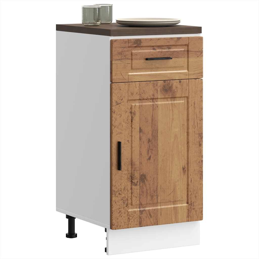 Onderkast "Porto" bewerkt hout oud houtkleurig is nu te koop bij PeponiXL, paradijselijk wonen!