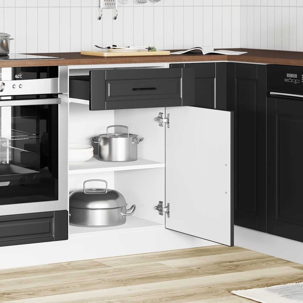 Onderkast "Porto" bewerkt hout zwart is nu te koop bij PeponiXL, paradijselijk wonen!