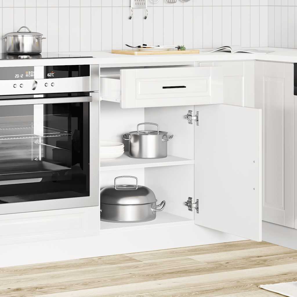 Onderkast "Porto" bewerkt hout hoogglans wit is nu te koop bij PeponiXL, paradijselijk wonen!