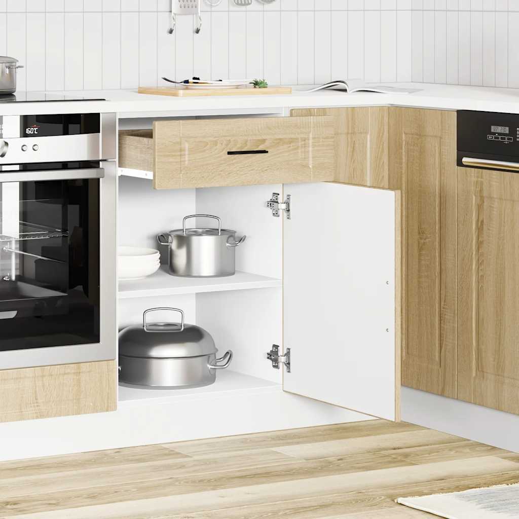 Onderkast "Porto" bewerkt hout sonoma eikenkleurig is nu te koop bij PeponiXL, paradijselijk wonen!