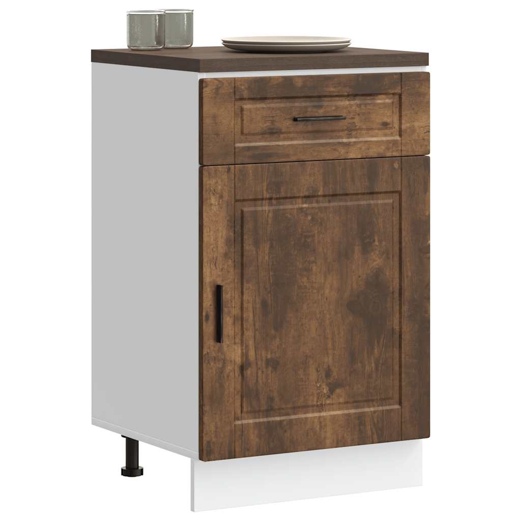 Onderkast "Porto" bewerkt hout gerookt eikenkleurig is nu te koop bij PeponiXL, paradijselijk wonen!