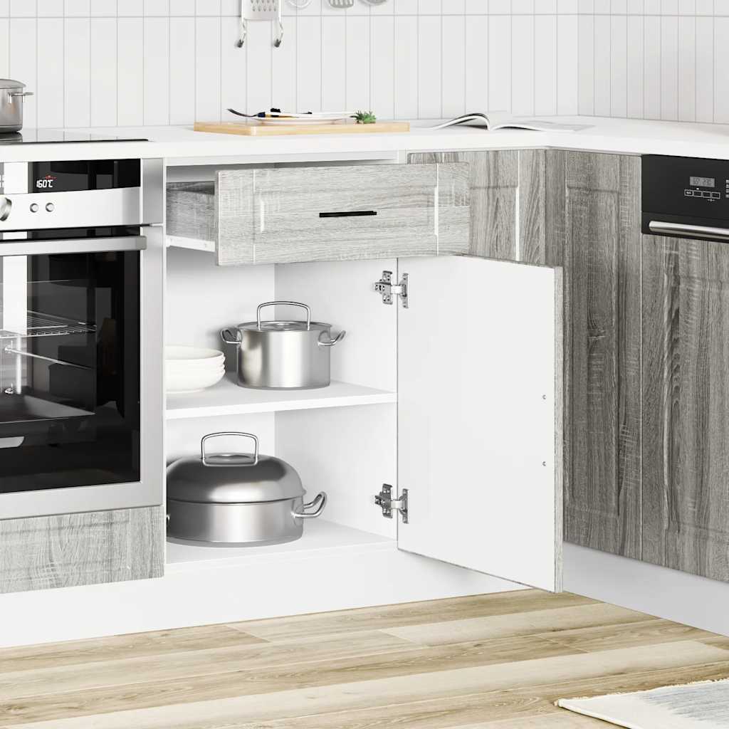 Onderkast "Porto" bewerkt hout grijs sonoma eiken is nu te koop bij PeponiXL, paradijselijk wonen!