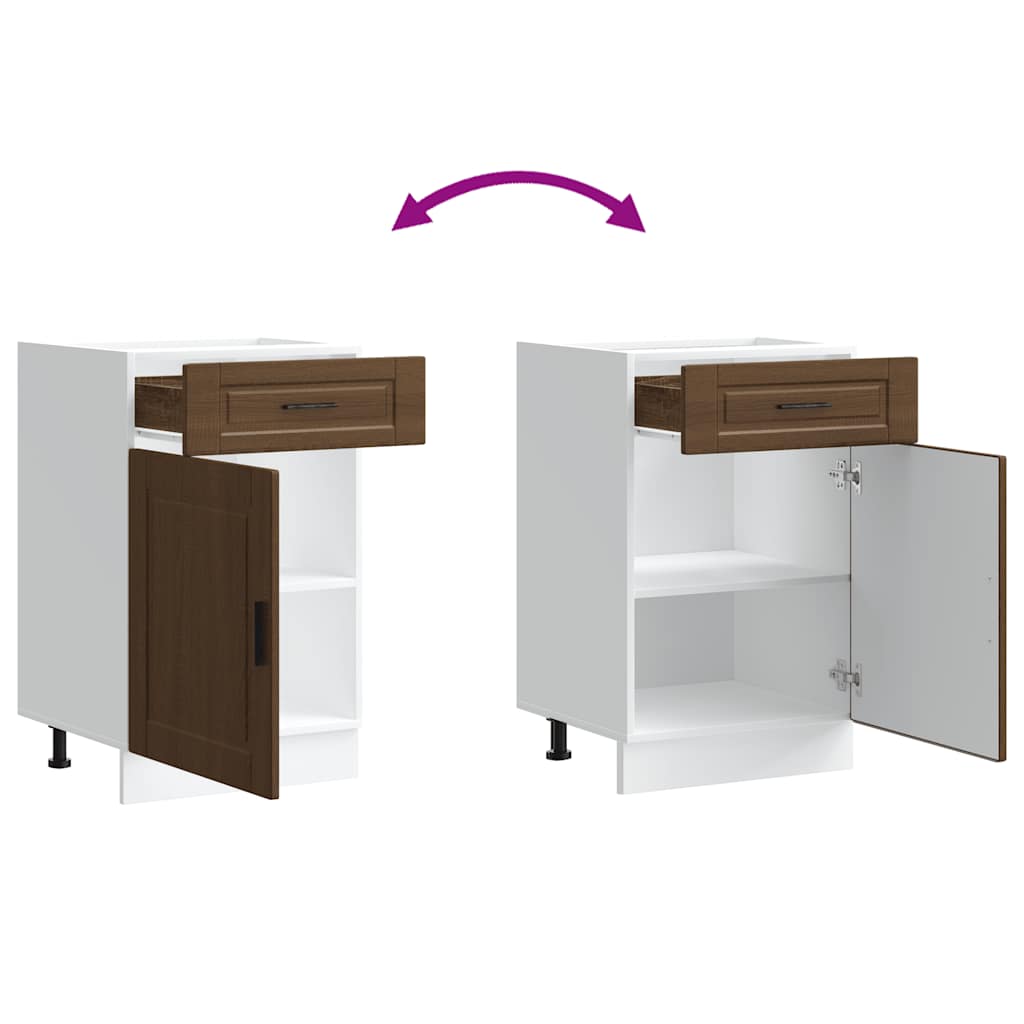 Onderkast "Porto" bewerkt hout bruin eikenkleur is nu te koop bij PeponiXL, paradijselijk wonen!