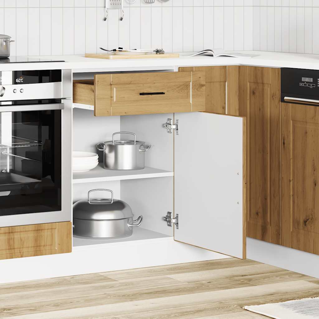 Onderkast "Porto" bewerkt hout artisanaal eikenkleur is nu te koop bij PeponiXL, paradijselijk wonen!