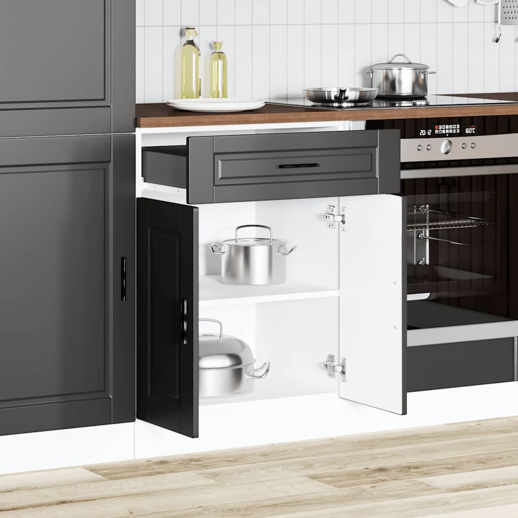 Onderkast "Porto" bewerkt hout zwart is nu te koop bij PeponiXL, paradijselijk wonen!