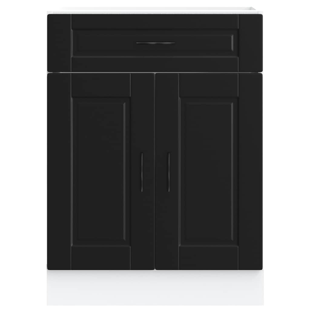 Onderkast "Porto" bewerkt hout zwart is nu te koop bij PeponiXL, paradijselijk wonen!