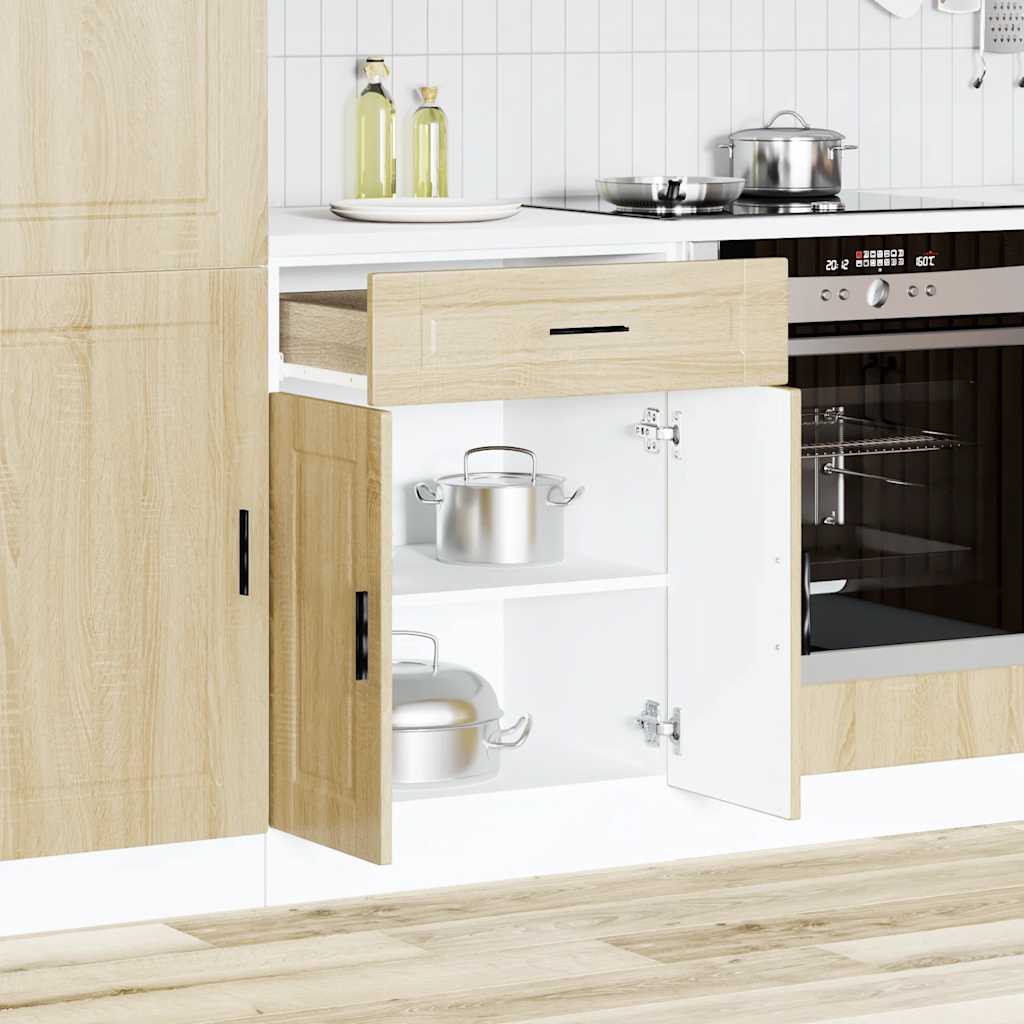 Onderkast "Porto" bewerkt hout sonoma eikenkleurig is nu te koop bij PeponiXL, paradijselijk wonen!
