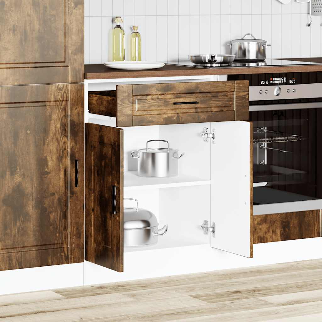 Onderkast "Porto" bewerkt hout gerookt eikenkleurig is nu te koop bij PeponiXL, paradijselijk wonen!