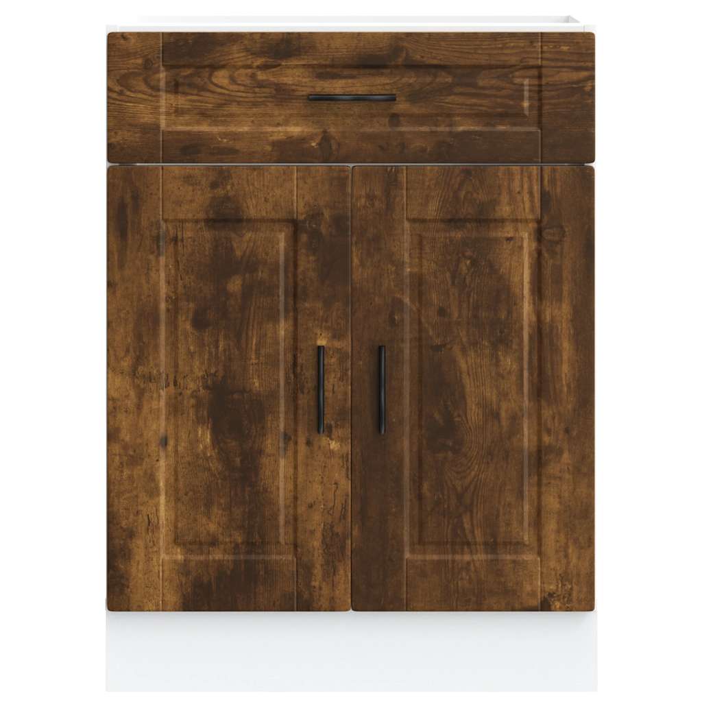Onderkast "Porto" bewerkt hout gerookt eikenkleurig is nu te koop bij PeponiXL, paradijselijk wonen!