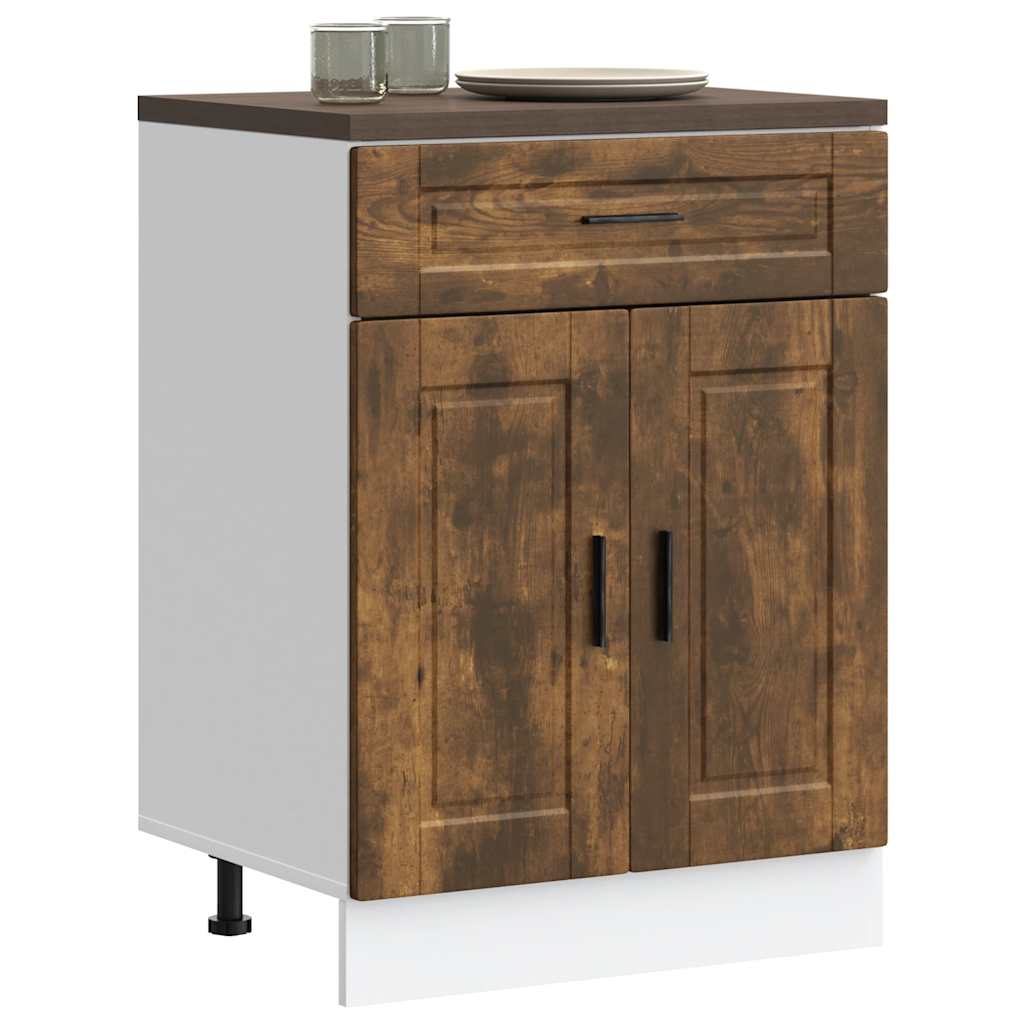 Onderkast "Porto" bewerkt hout gerookt eikenkleurig is nu te koop bij PeponiXL, paradijselijk wonen!