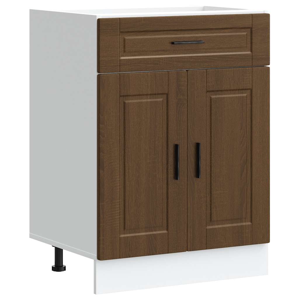 Onderkast "Porto" bewerkt hout bruin eikenkleur is nu te koop bij PeponiXL, paradijselijk wonen!