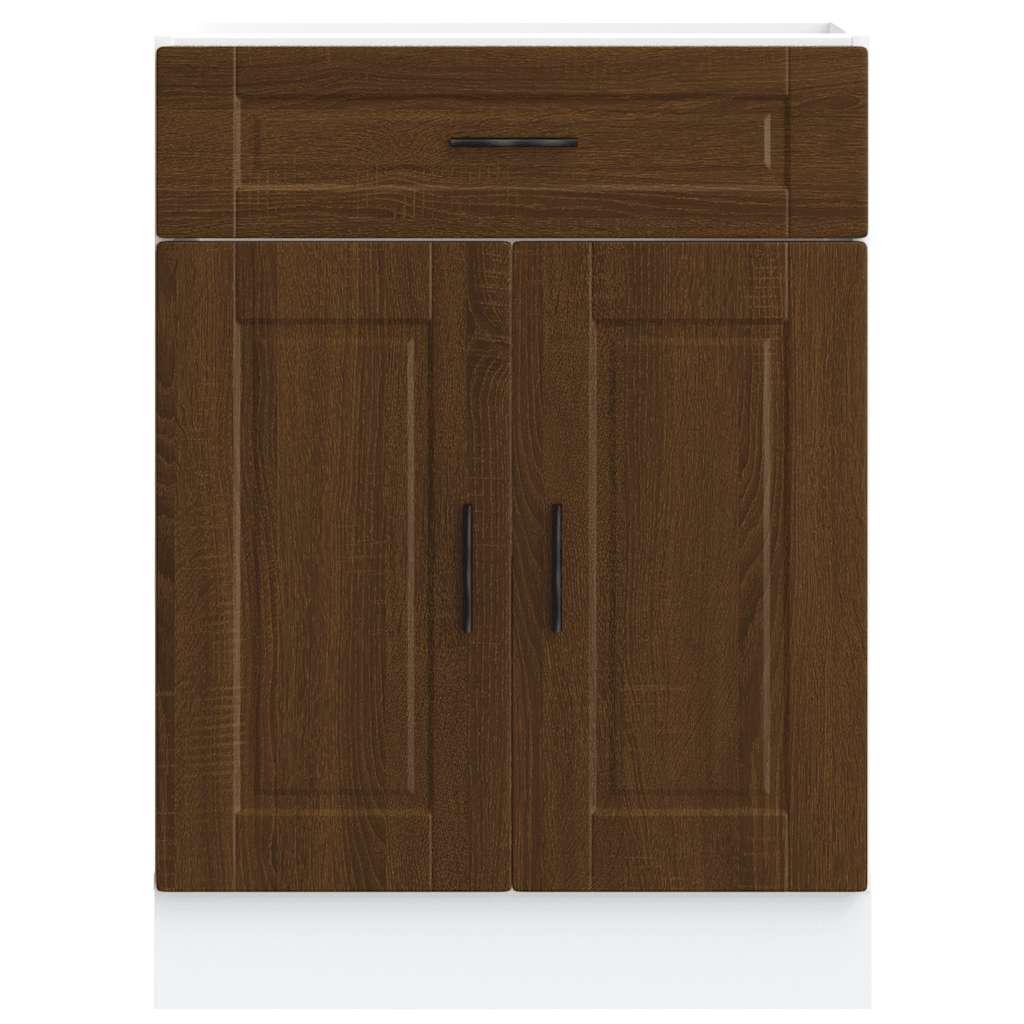 Onderkast "Porto" bewerkt hout bruin eikenkleur is nu te koop bij PeponiXL, paradijselijk wonen!